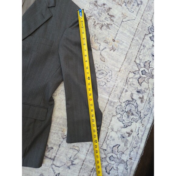 #48 Vtg Botany 500 48R  Gray Striped USA Made Mens Jacket Pants Suit Levine's - Picture 9 of 12